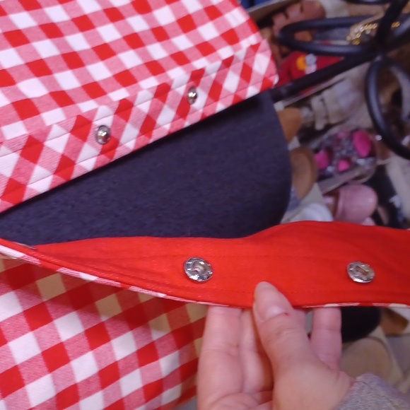 New Urban Outfitters Size M Red Gingham Strapless Dress - Picture 3 of 5